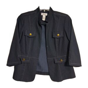 Women's Draper's & Damon's 3/4 Sleeve Denim Look Jacket Size 8